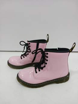 Doc Martens Pink Lace Up Combat Style Boots Women Size 5 Men Size 4 alternative image
