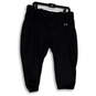 Mens Black Regular Fit Flat Front Pockets Softball Capri Pants Size XL image number 1