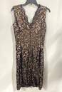 Tadashi Shoji Women Black Sequin Mesh Dress Sz 4 image number 2