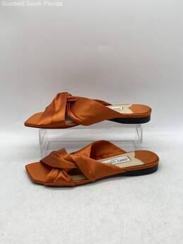 Authentic Jimmy Choo Womens Orange Strapless Sandals Size EUR 37.5
