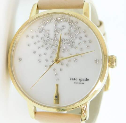 Kate Spade Enamel Hit Your Stride Bangle & Cheers Leather Watch 44g image number 5