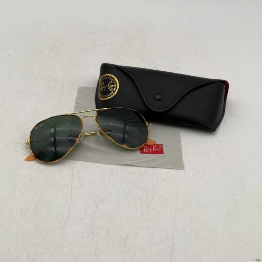 Ray Ban Mens Gold Orange Full Rim Sun Protection Aviator Sunglasses With Case image number 1