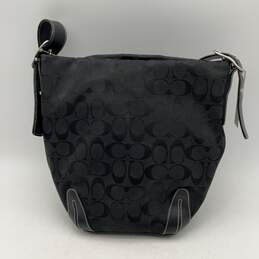 Coach Womens Bucket Bag Purse 6076 Inner Pockets Adjustable Strap Monogram Black