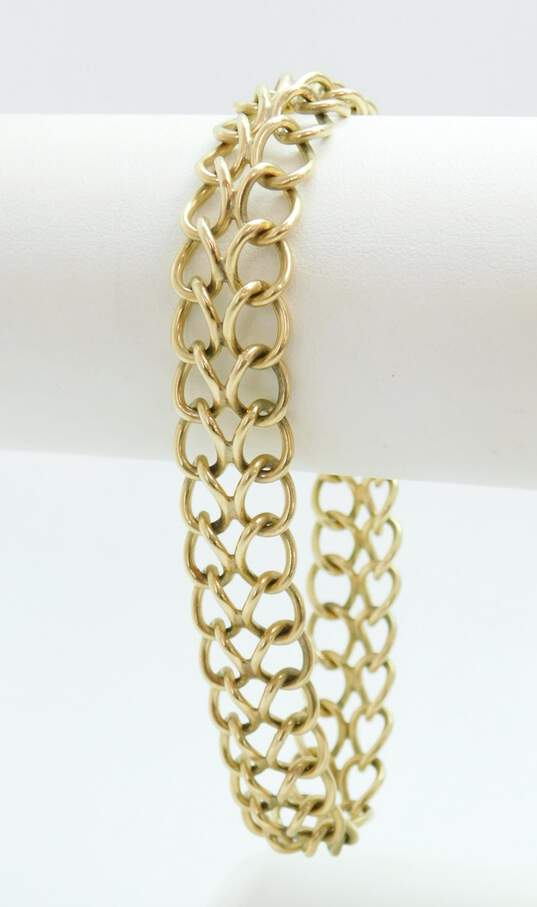 14K Yellow Gold Double Curb Chain Bracelet 30.1g image number 5