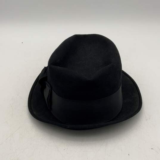 Beaver Stetson Mens Black Round Wide Brim Fedora Hat Size 7.12 image number 3