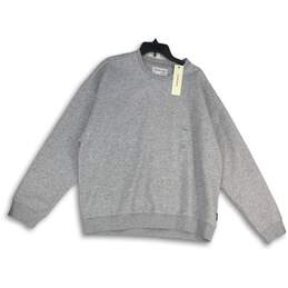 NWT Calvin Klein Womens Gray Crew Neck Long Sleeve Pullover Sweatshirt Size XL