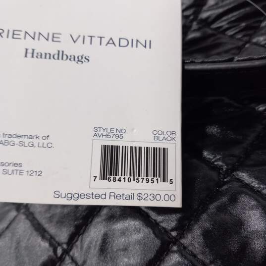 Adrienne Vittadini Black Quilted Nylon Collection Tote Bag image number 6