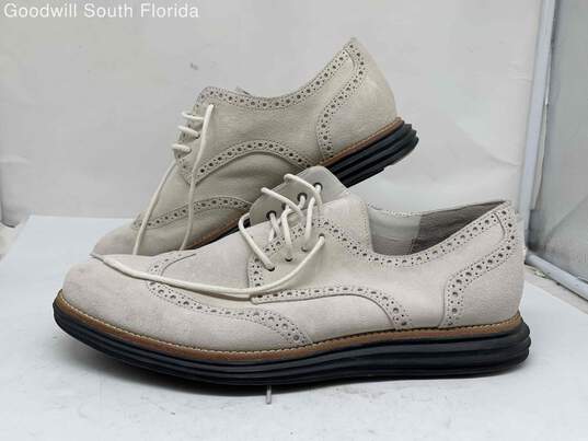 Cole Haan Mens Lunargrand C11441 Beige Wingtip Oxford Dress Shoes Size 11 image number 1