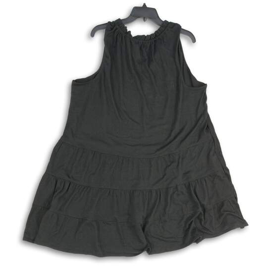 NWT Max Studio Womens Black Tiered Sleeveless A-Line Dress Size 2X image number 2