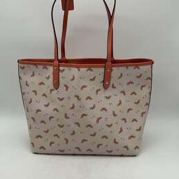 Coach Womens Ivory Leather Rainbow Print Inner Pockets Double Handle Tote Bag alternative image