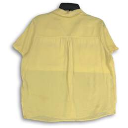 Jaclyn Smith Womens Yellow Spread Collar Short Sleeve Button-Up Shirt Size XL alternative image