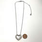 Designer Swarovski Silver-Tone Crystals Open Heart Shape Pendant Necklace image number 2