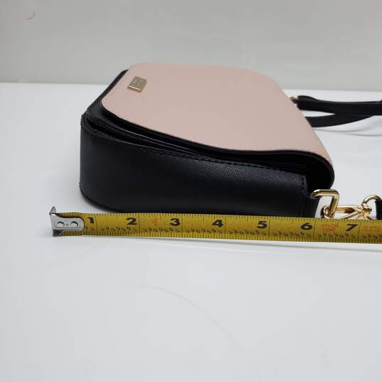 Kate Spade New York Pink & Black Leather Foldover Crossbody Bag image number 4