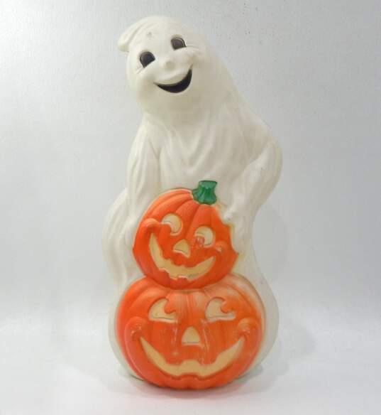 VTG Grand Venture Smiling Ghost w/ Pumpkins 30" Halloween Blow Mold - No Cord image number 1