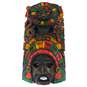 Mayan Aztec Hand Carved Wooden Warrior Mask Tribal Wall Decor Bundle image number 2