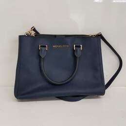 Michael Kors Navy Blue Leather Handbag