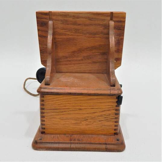 Antique Kellogg Oak Wood Hand Crank Wall Telephone Patd. 1905 w/ Internals image number 3