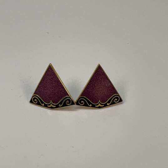 Designer Isle Of Skye Gold-Tone Triangle Shape Classic Stud Earrings image number 2