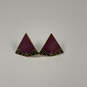 Designer Isle Of Skye Gold-Tone Triangle Shape Classic Stud Earrings image number 2