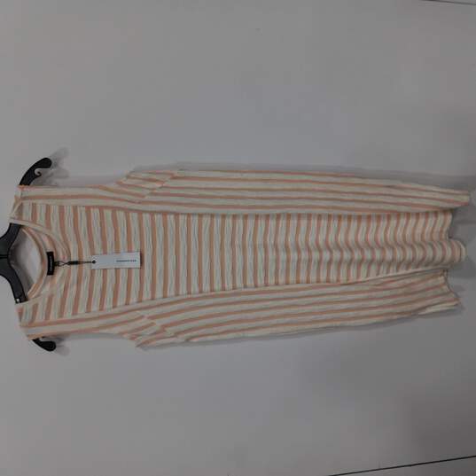 Women's Born in BKLYN Cream/Pink Striped Dress Size PL NWT. image number 1