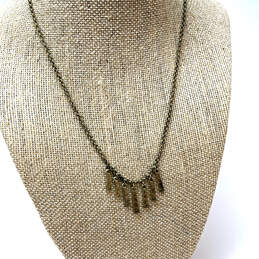 Designer Lucky Brand Gold-Tone Hammered Adjustable Chain Necklace