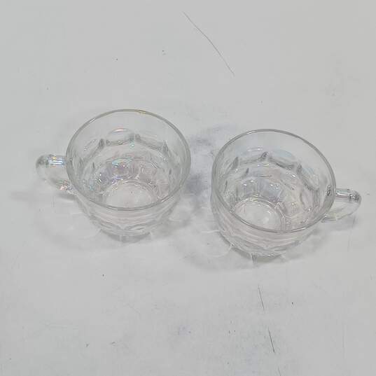 Pair Federal Clear Iridescent Carnival Glass Handled Cups image number 5