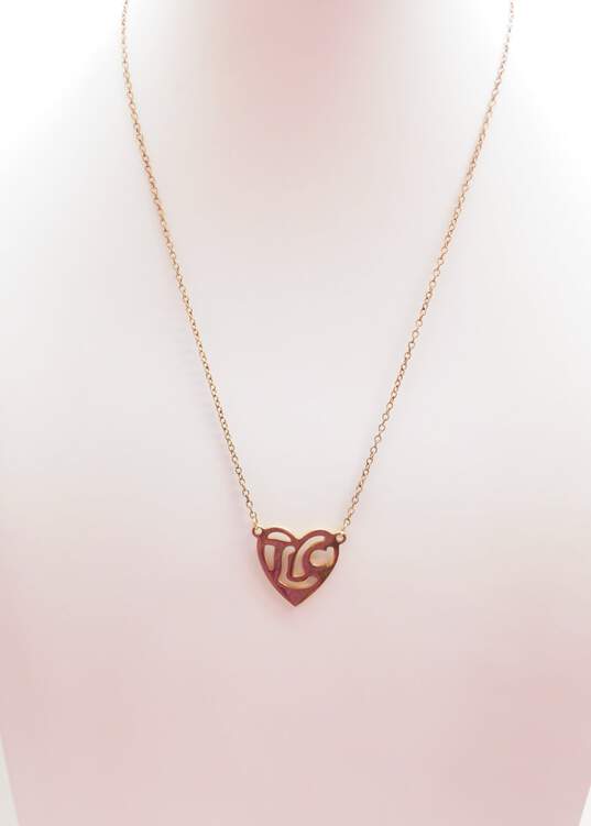 14K Yellow Gold TLC Cut Out Heart Pendant Necklace 3.3g image number 1