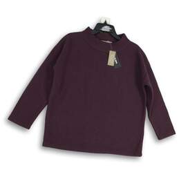 NWT Lord & Taylor Womens Pullover Sweatshirt Long Sleeve Crew Neck Purple Sz M/M