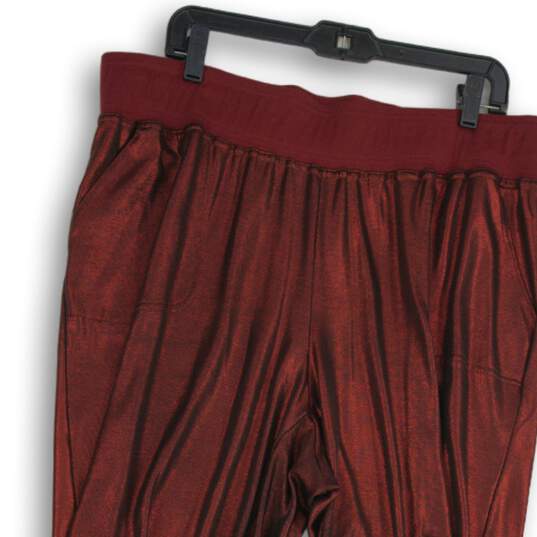 Ashley Stewart Womens Jogger Pants Elastic Waist Pull-On Red Velvet Size 18/20 image number 3