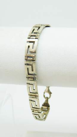 Didae Israel 925 Roman Coin Textured Ring Drop Earrings & Greek Key Bracelet alternative image