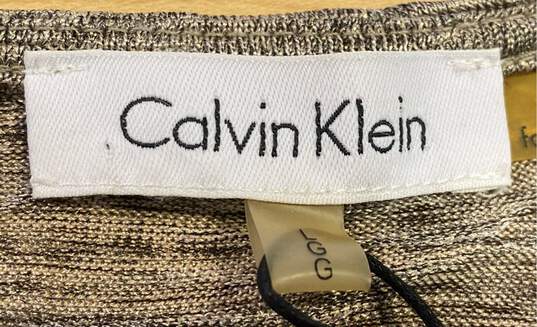 NWT Calvin Klein Womens Gold Cowl Neck Sleeveless Pullover Tunic Top Size Large image number 3