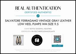Salvatore Ferragamo Women's Vintage Gray Leather Low Heel Pumps Size 9.5 w/COA alternative image