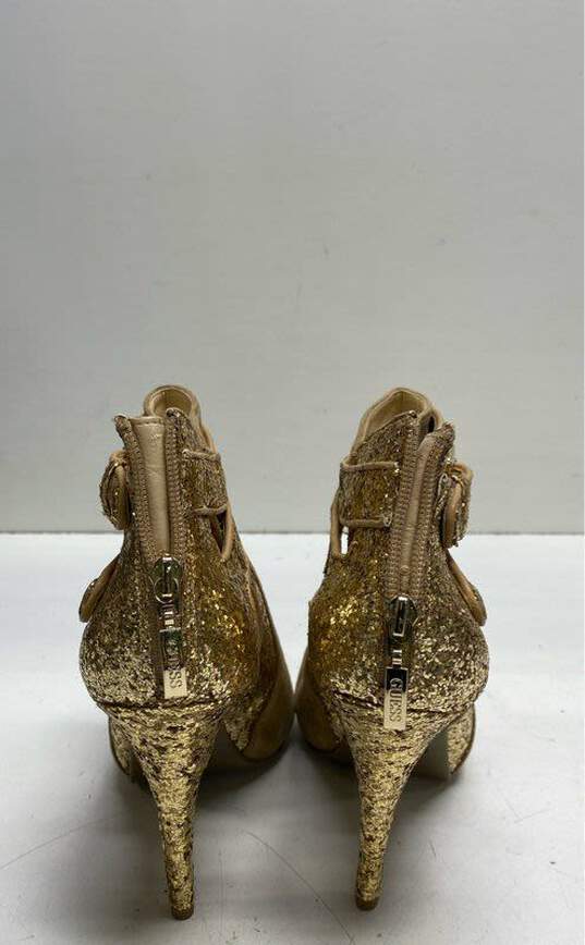 Guess Suede Glitter Detail Heels Beige 8.5 image number 4