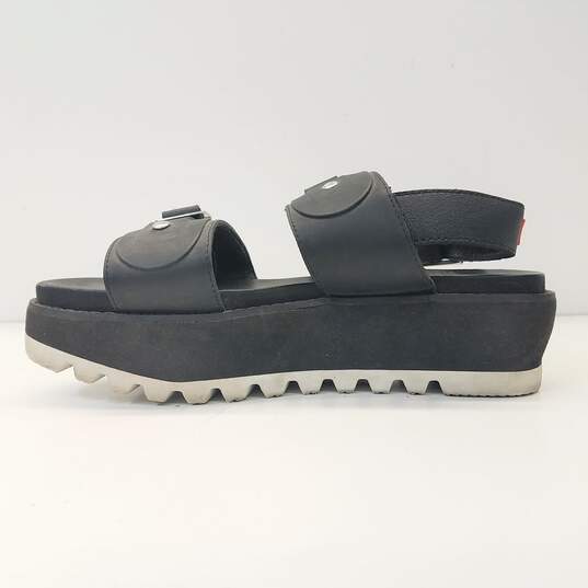 Hunter Original Leather Platform Sandals Black 7 image number 3