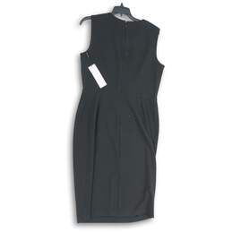 NWT Calvin Klein Womens Sheath Dress Midi Sleeveless 1/4 Zip Front Black Size 12 alternative image