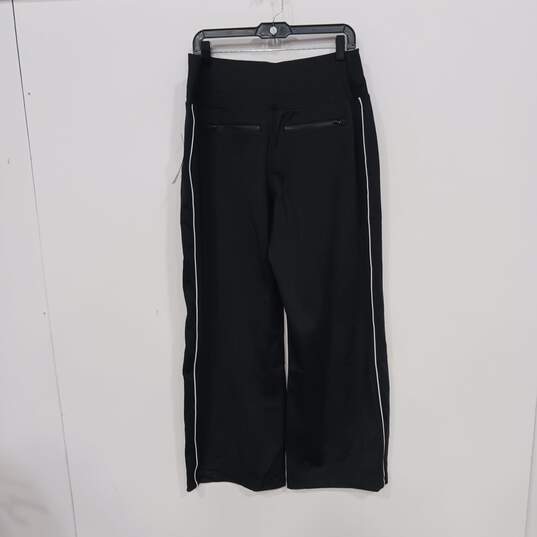 Athleta Women's Black Venice Wide Leg Side Piping Athletic Pants Size L with Tag image number 2