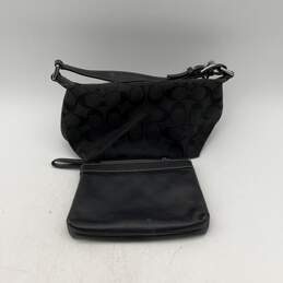 Coach Womens Black Small Shoulder Bag Purse w/ Black Leather Wristlet Wallet alternative image