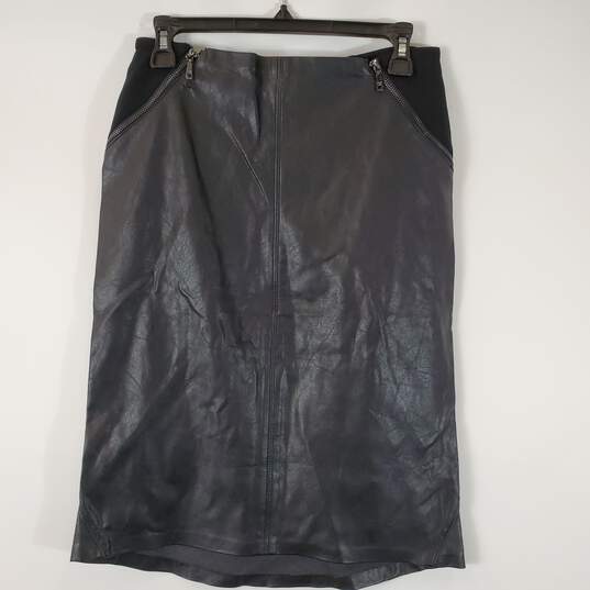 Guess Women Black Faux Leather Pencil Skirt Sz 8 NWT image number 1