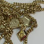 Designer Vera Bradley Gold-Tone Link Chain Clasp Pendant Necklace With Box image number 4