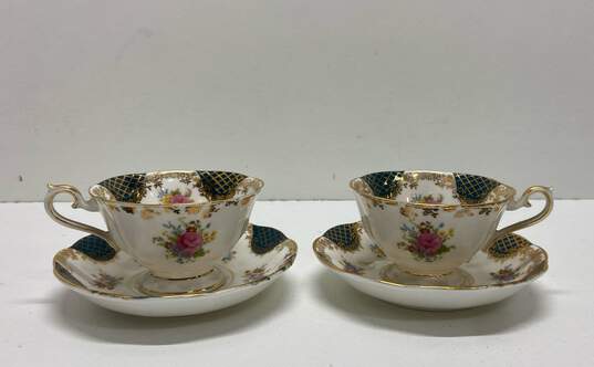 Royal Albert Empress Series Cleopatra Set of 2 Fine China Tea Cups/ Saucers image number 2