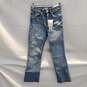 Zara Mid Rise Crop Flare Blue Jeans NWT US Size 2 image number 1