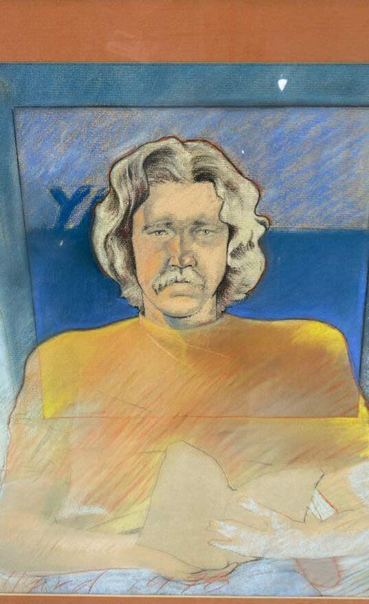 Original Portrait of a Man Reading by Tom Willard RSM Signed 1981 Matted Framed image number 4