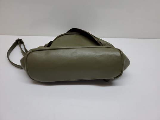 American Eagle Outfitters Olive Green Leather Backpack Bag Italy image number 4