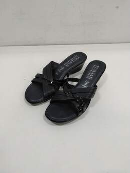 Italian Shoemakers Women's Blue Open Toe Wedge Sandals Size 8.5