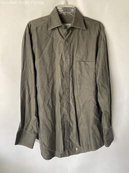 Authentic Burberry Mens Dark Gray Button-Down Shirt Size 15.5/39