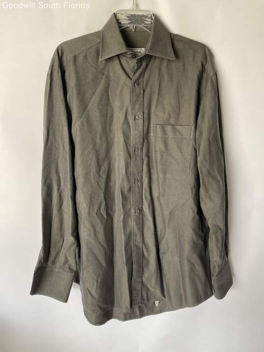 Authentic Burberry Mens Dark Gray Button-Down Shirt Size 15.5/39 image number 1