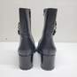 Rockport Women's Black Leather Side Zip Stacked Heel Ankle Biker Boots 9.5 image number 5
