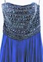 Royal Blue Chrome Beaded Ball Gown Womens SZ 00 image number 3