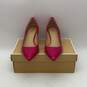 NIB Michael Kors Womens Pink Leather Pointed Toe High Kitten Pump Heels Size 10 image number 3
