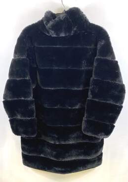 Cozy Fox Womens Black Faux Fur Full Zip Long Sleeve Overcoat Size Large alternative image